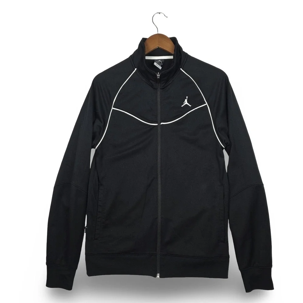 Jordan Brand Dri-FIT Track Jacket Men Small Black Full Zip Jumpman Logo Athletic